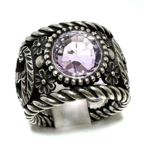 GUCCI Women's Interlocking G Ring, Silver - Picture 1 of 10